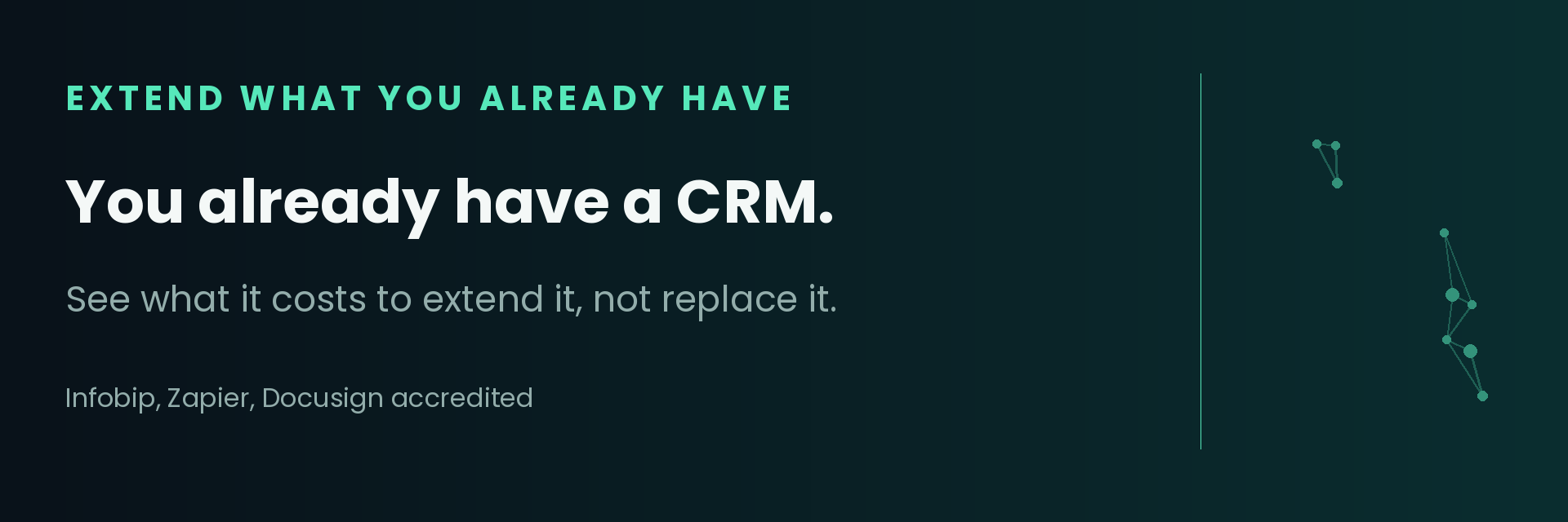 Our new calculator shows what it costs to extend the CRM you already have.
